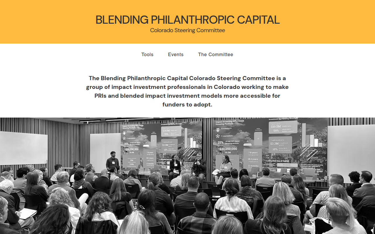 Visit the Blending Philanthropic Capital Colorado Steering Committee website (opens in a new tab)