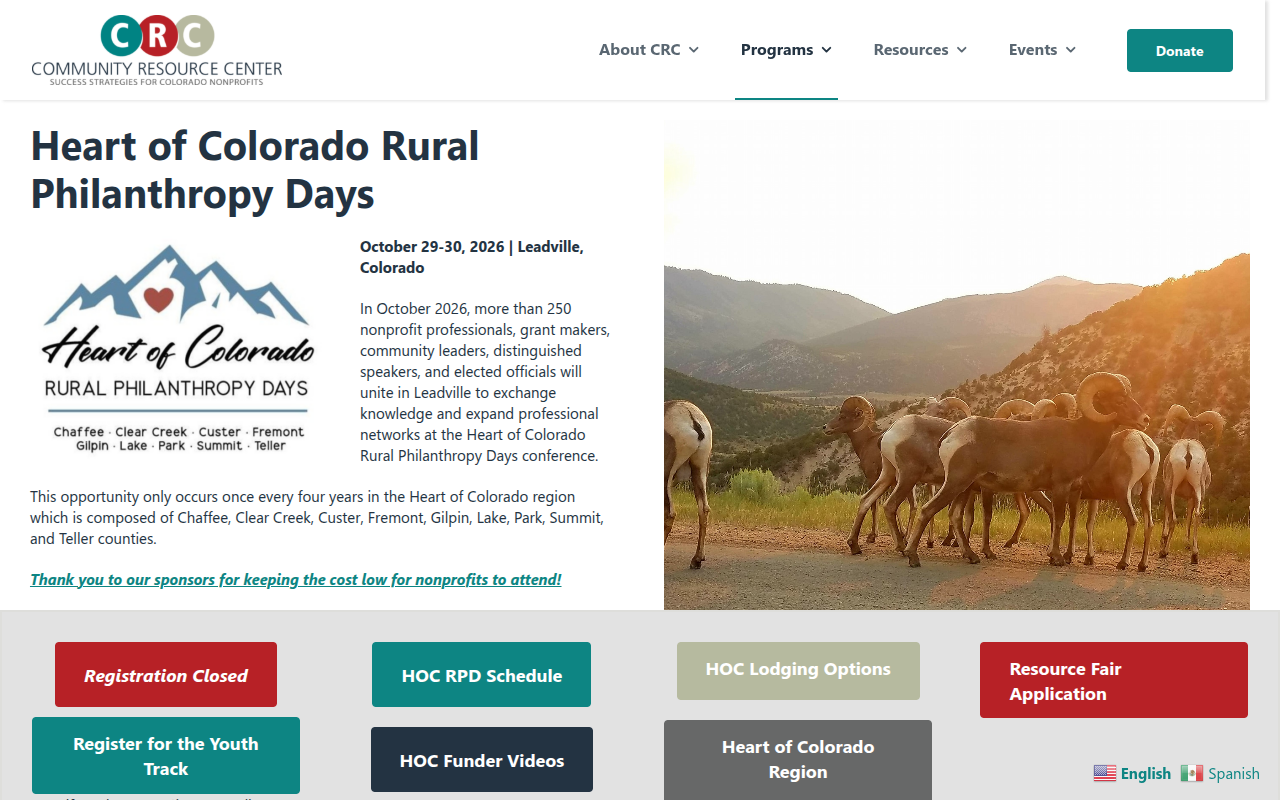 Visit the Heart of Colorado Rural Philanthropy Days website (opens in a new tab)